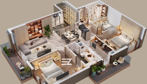 Phối cảnh 3D căn hộ