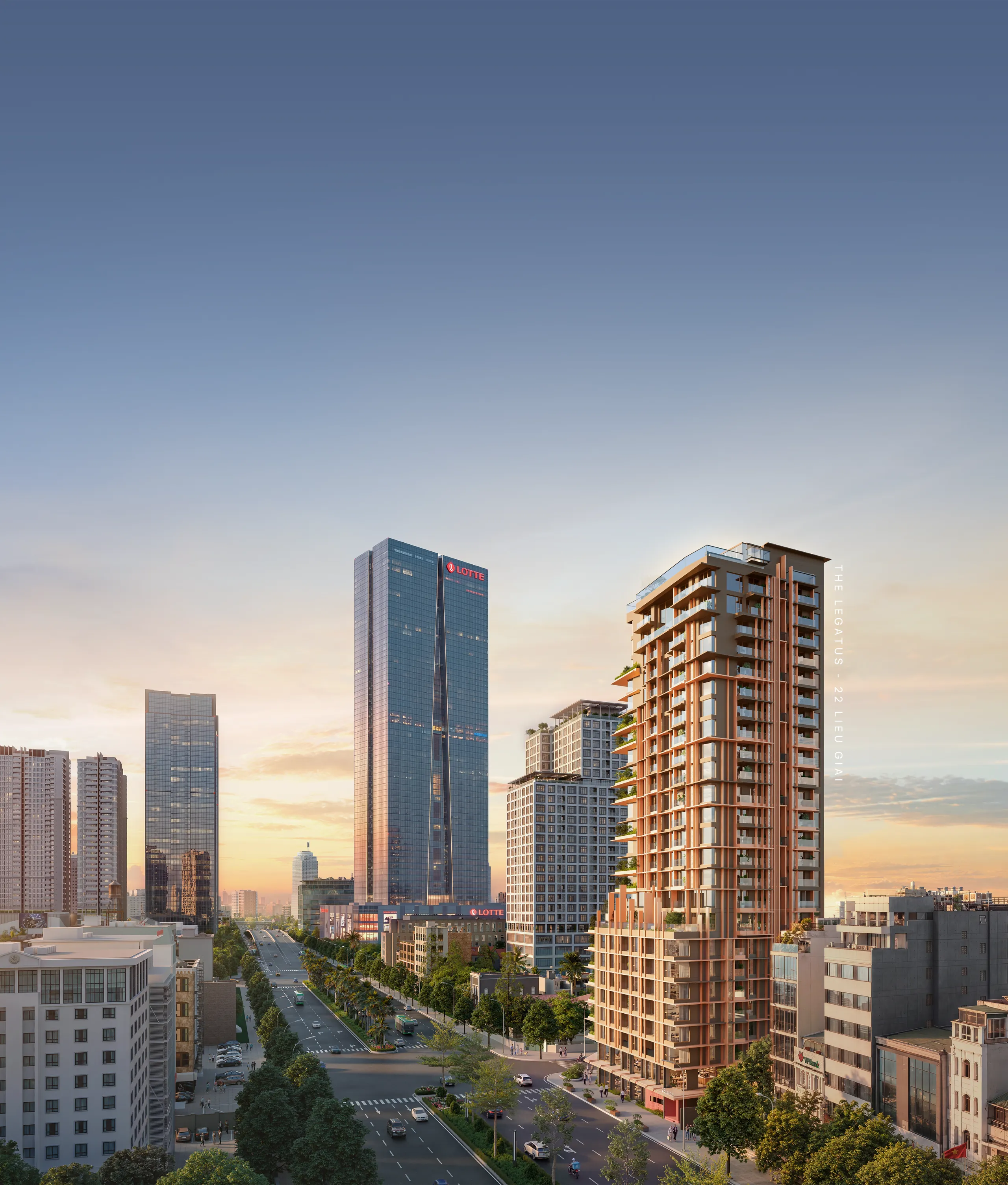 The Legatus giữa phố Liễu Giai, cạnh Lotte Center